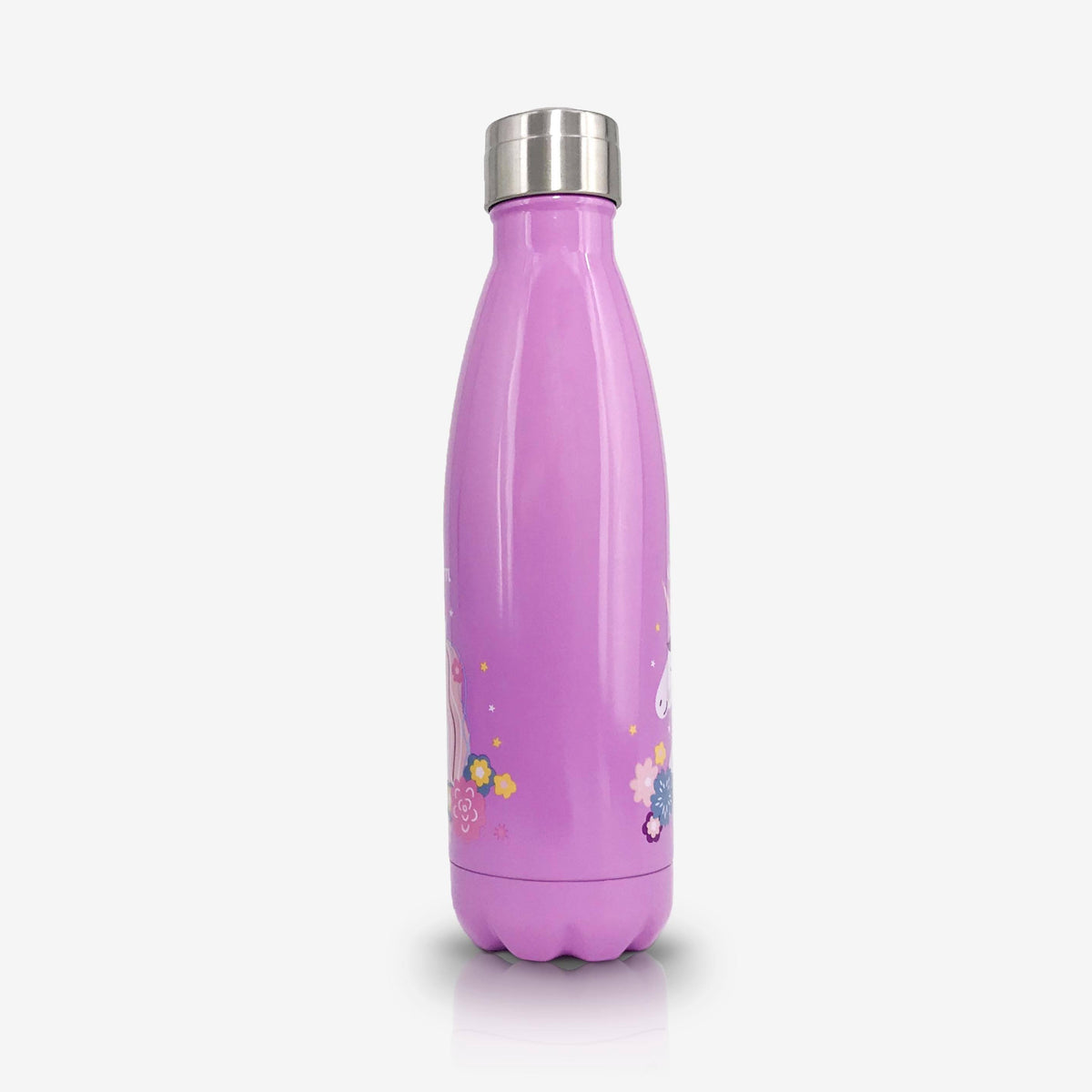 Unicorn Kid Water Bottle for School Thermos with Lid Sparkling Glitter  Bottle Stainless Steel Cup Vacuum Bottle Girl Birthday Gift (A purple  unicorn
