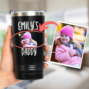 Stainless Steel Tumbler with Personalized Photos and Names of Children for Parents and Families - Customized Child's Portraits