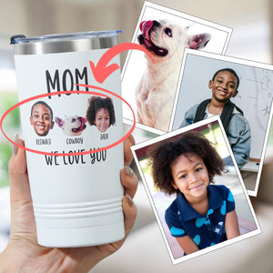 Personalized Mom Tumbler with Names and Portraits - Best Mom Ever (Customize Name and portrait)