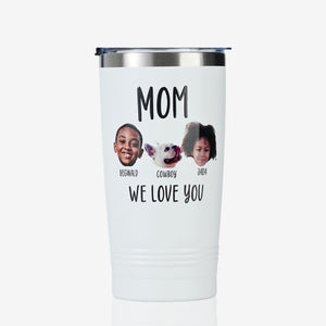 Personalized Mom Tumbler with Names and Portraits - Best Mom Ever (Customize Name and portrait)