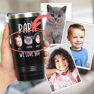 Personalized Grandpa Tumbler with Names and Portraits (Customize Title, Names and Portraits)