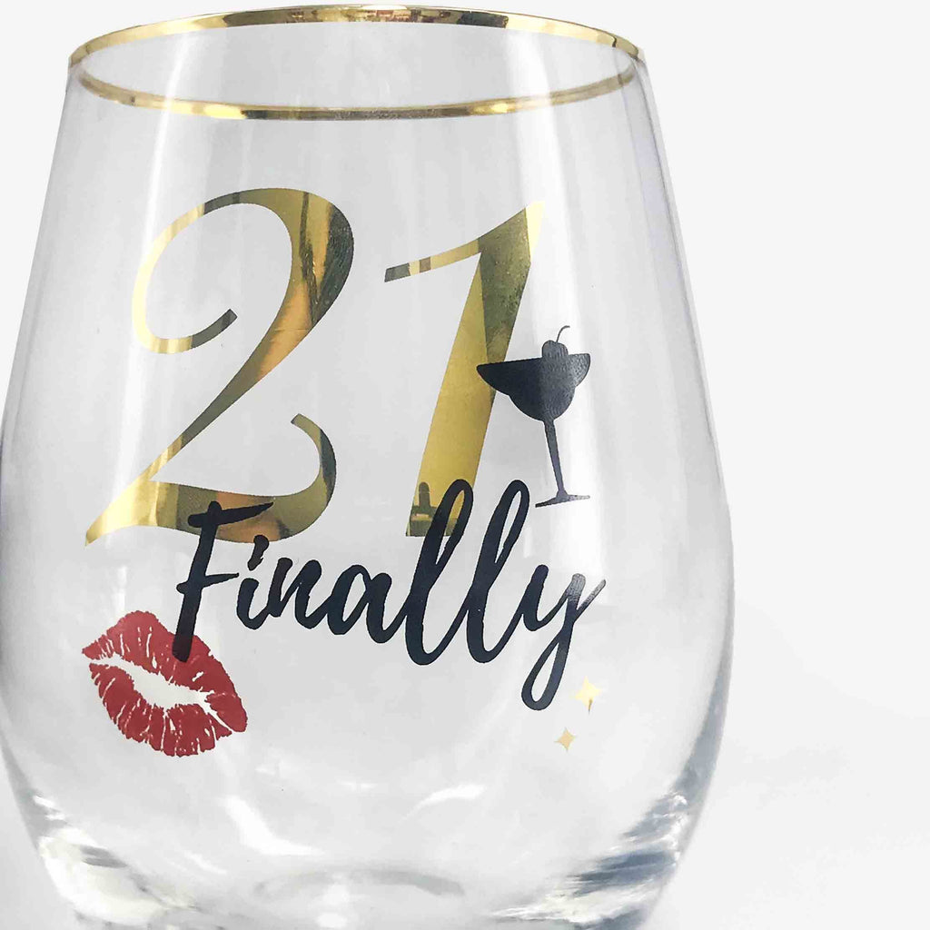 Personalized 21st Birthday Glass Beer Mug