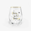 50th Birthday Gift Stemless Wine Glass | Onebttl