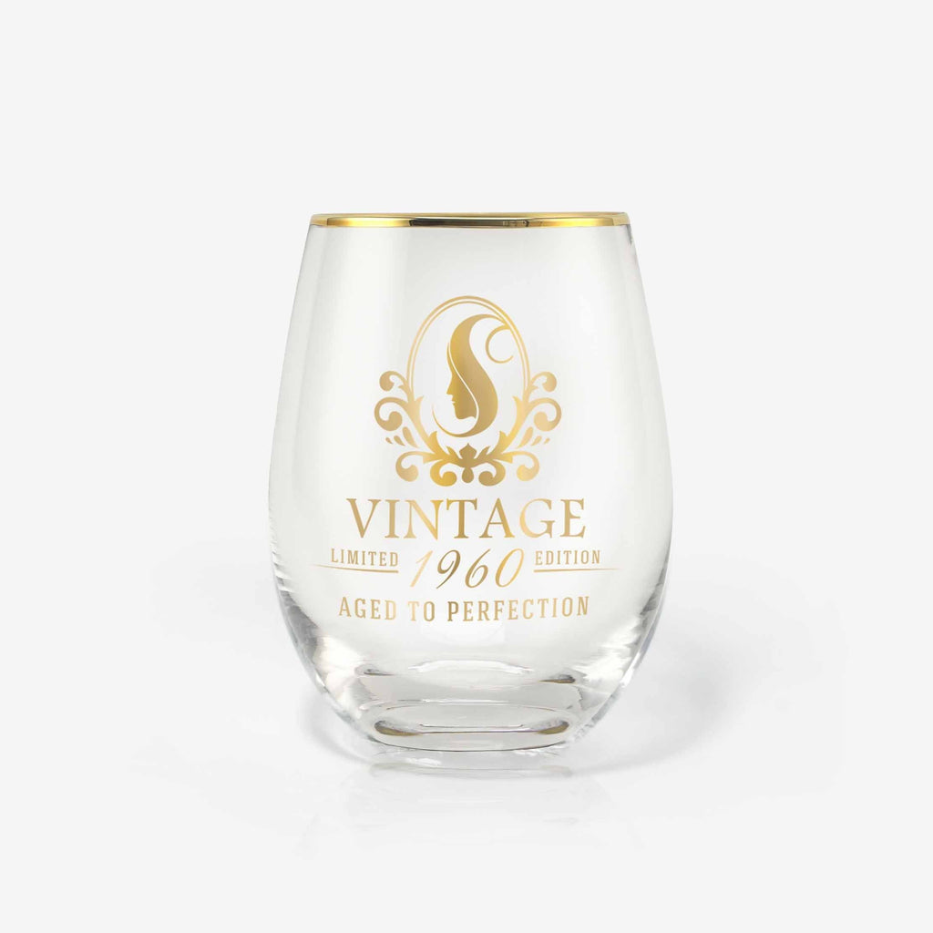 60th Birthday Wine Glass (Aged to Perfection) | Onebttl