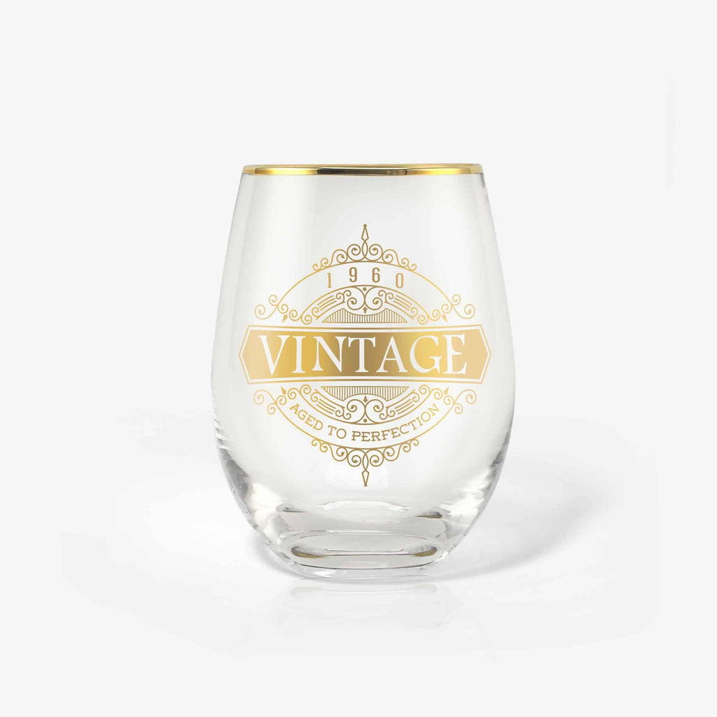 60th Birthday Wine Glass (Vintage) | Onebttl