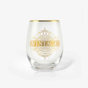 Aged to Perfection Personalized Wine Glasses Set of 4