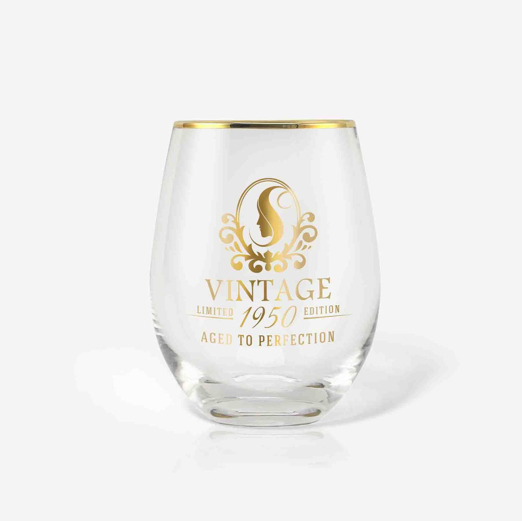 70th Birthday Wine Glass for Women (Aged to Perfection)