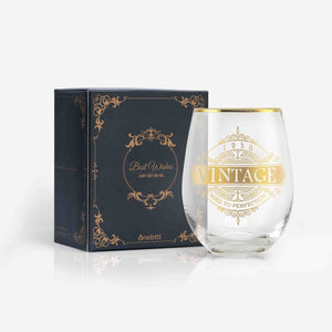 70th Birthday Wine Glass (Vintage) | Onebttl