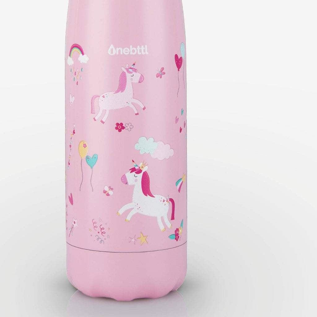  Pink Unicorn Kid Water Bottle for School Thermos with Straw  Stainless Steel Cup with Strap Double Wall Vacuum Bottle Girl Gift (PINK  UNICORN, 600ml): Home & Kitchen