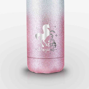 Unicorn Glitter Stainless Steel Water Bottle (Pink)