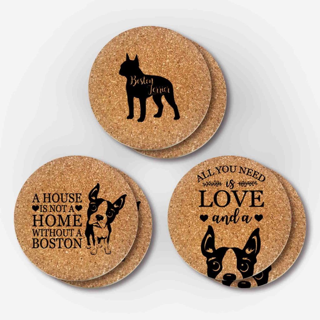 Boston Terrier Coasters Gifts (3 Styles, 6 Pieces)