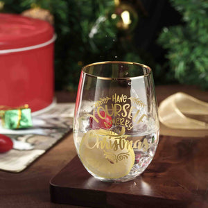 Christmas Stemless Wine Glasses
