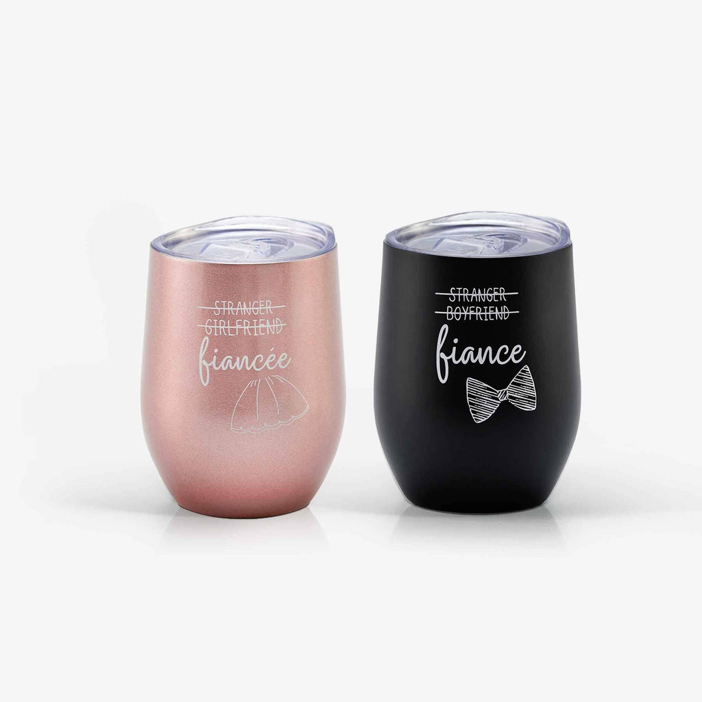 Stainless Steel Engagement Tumblers for Couples