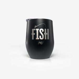 Fishing Stainless Steel Tumbler Gifts for Fishing Lovers (Black) | Onebttl