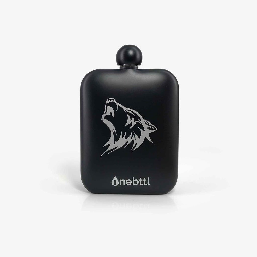 Wolf Emblem Stainless Steel Hip Flask | Onebttl
