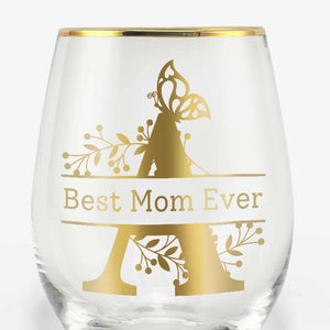 Best Mom Ever Glitter Dipped Stemmed Wine Glass – Celebrate Local