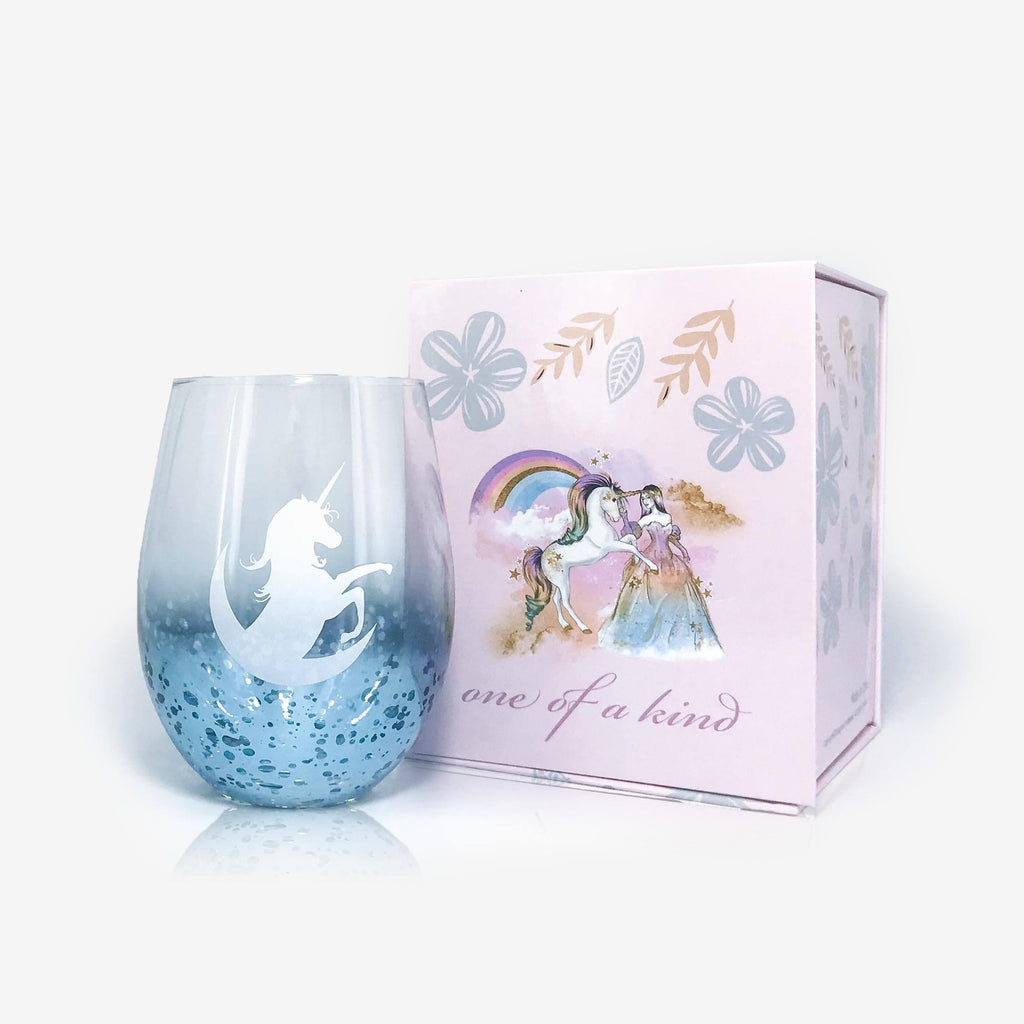 Assorted Unicorn Stemless Wine Glasses